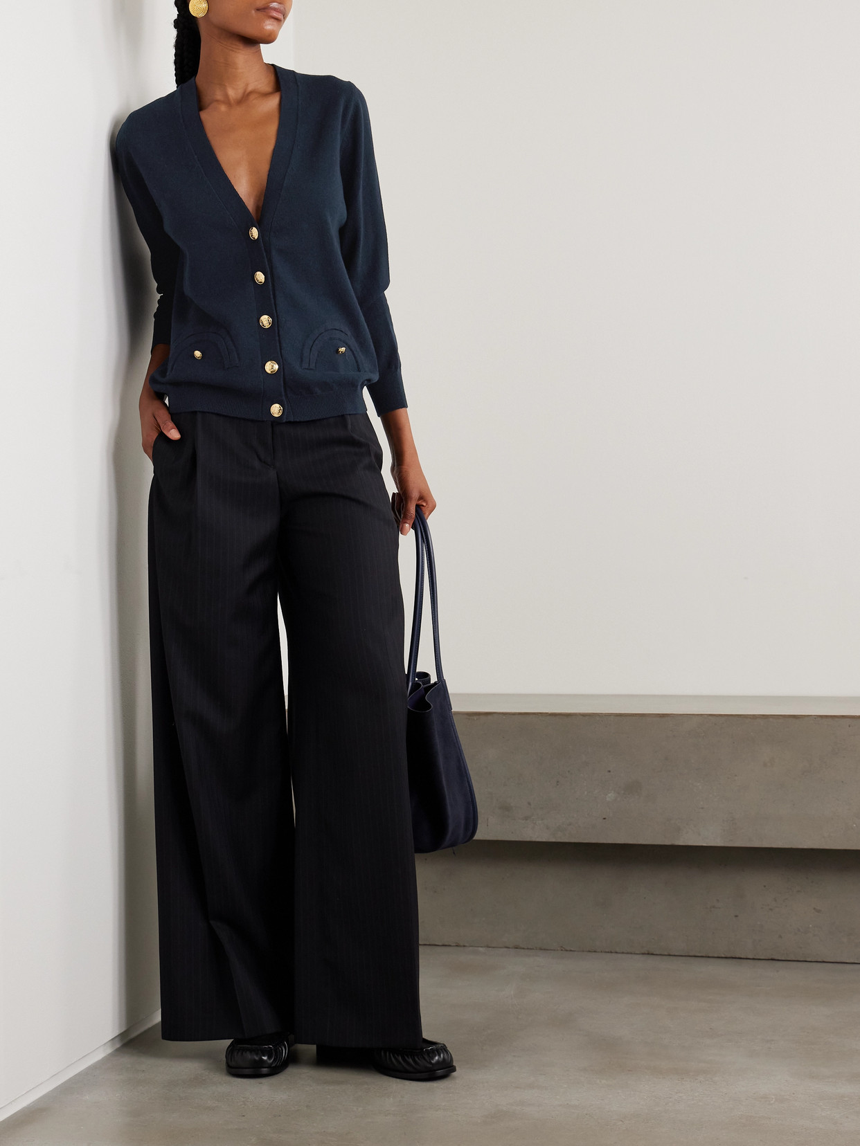 Blazé Milano Highland Wool And Cashmere-blend Cardigan In Blue