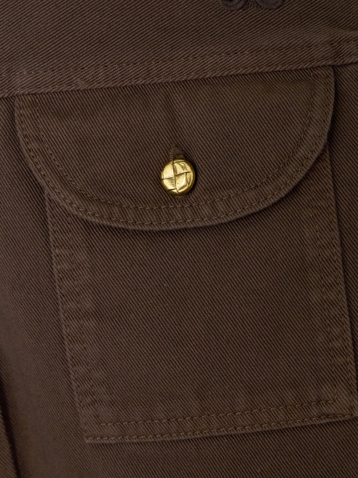 Blazé Milano Berber Embroidered Denim Shirt In Brown