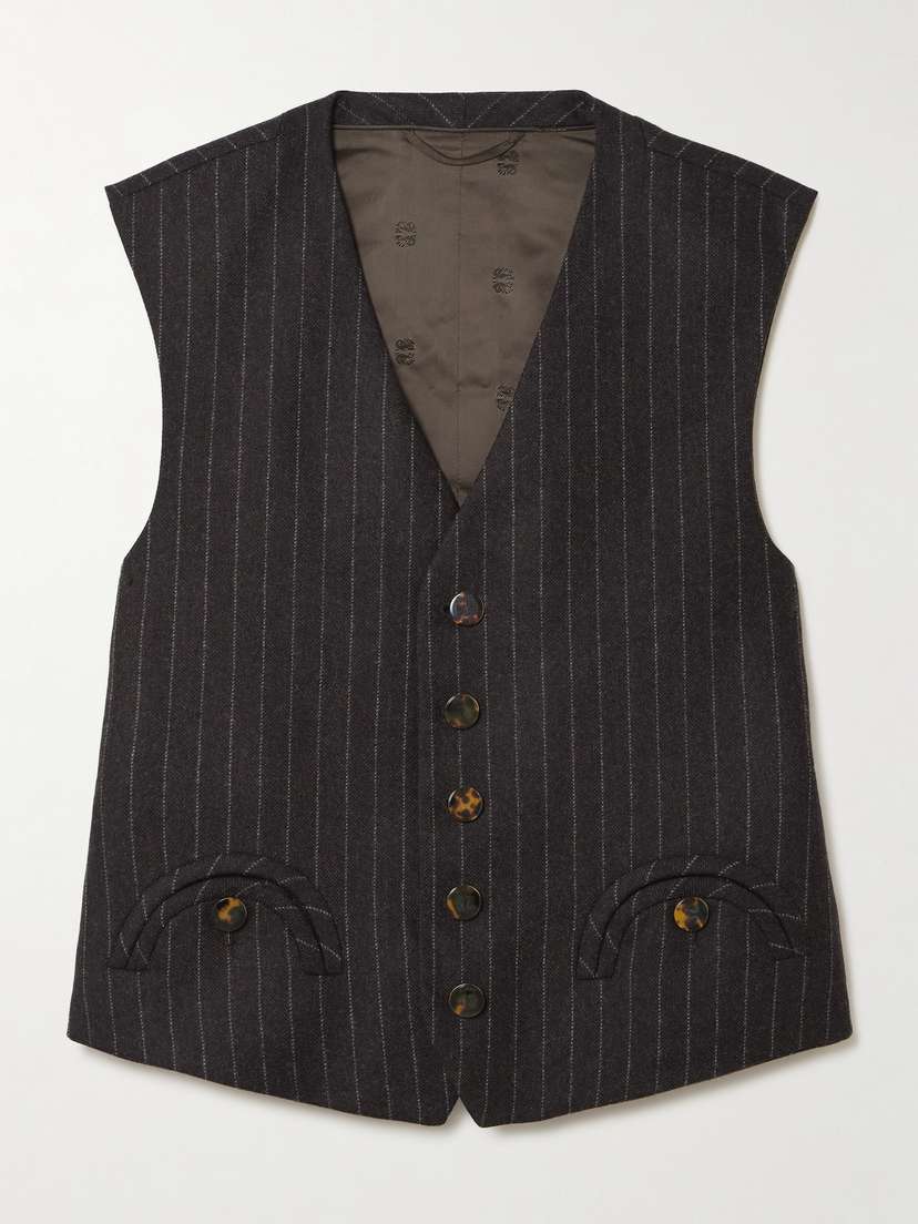 Blazé Milano Feral Pinstriped Wool And Cashmere-blend Vest