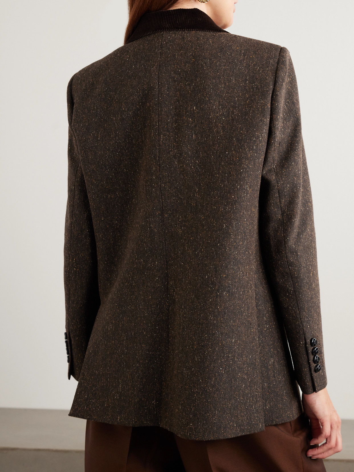 Blazé Milano Everynight Corduroy-trimmed Wool-blend Blazer In Brown