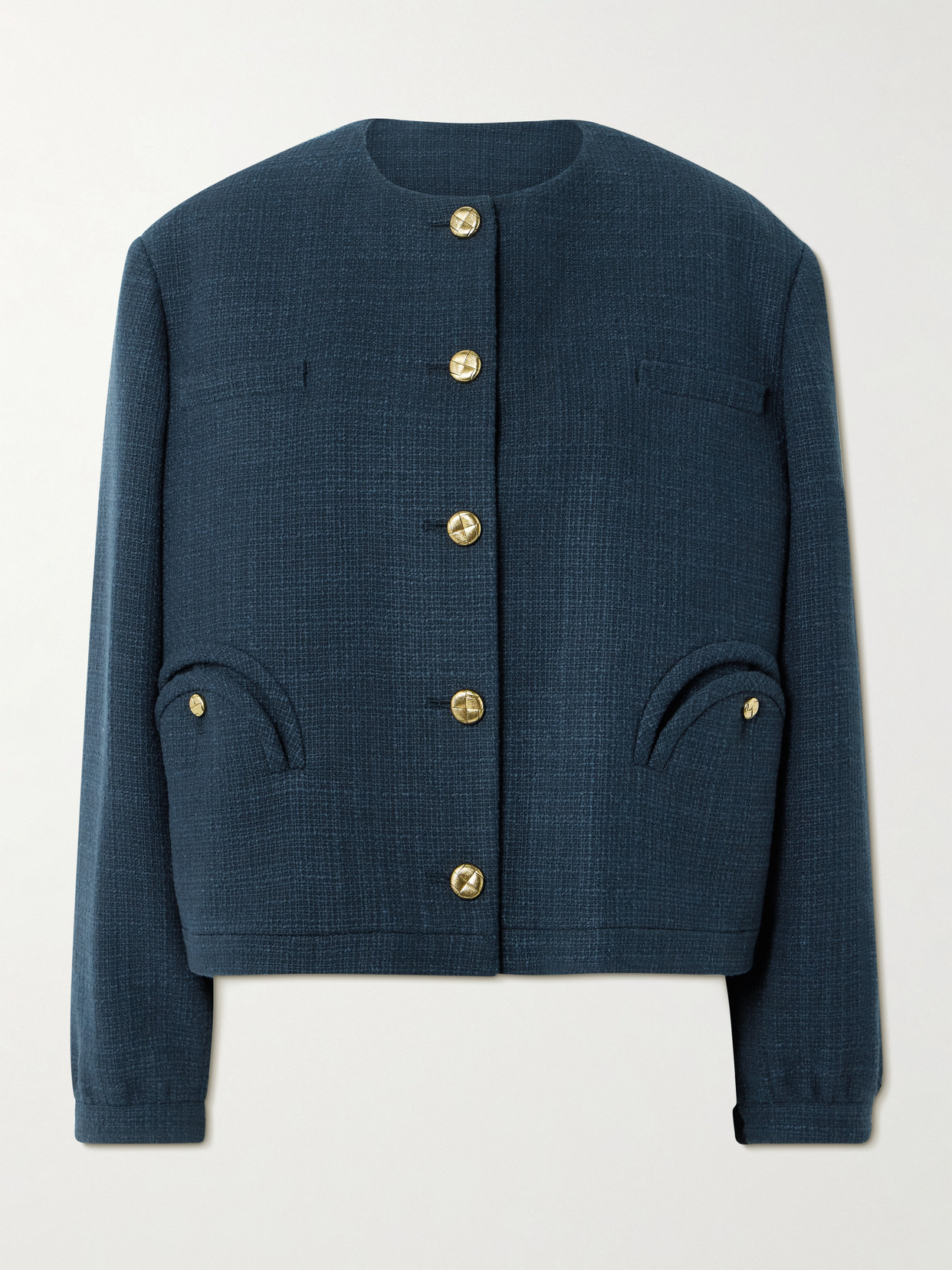 Blazé Milano Missy Gliss Cotton-blend Jacket In Blue