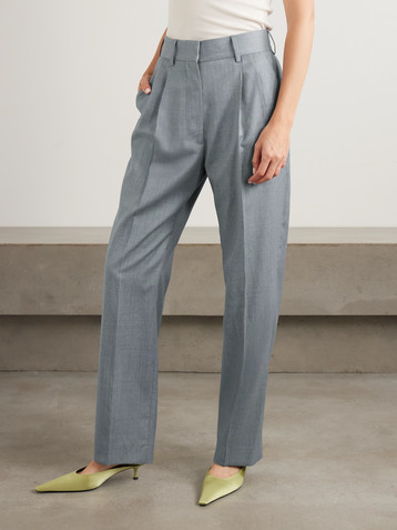 Blazé Milano Fox pleated wool-twill straight-leg pants