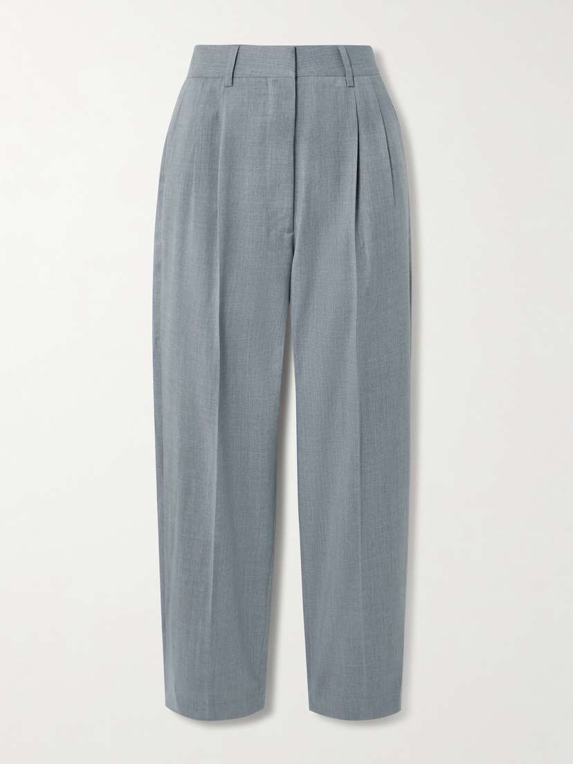 Blazé Milano Fox Pleated Wool-twill Straight-leg Pants