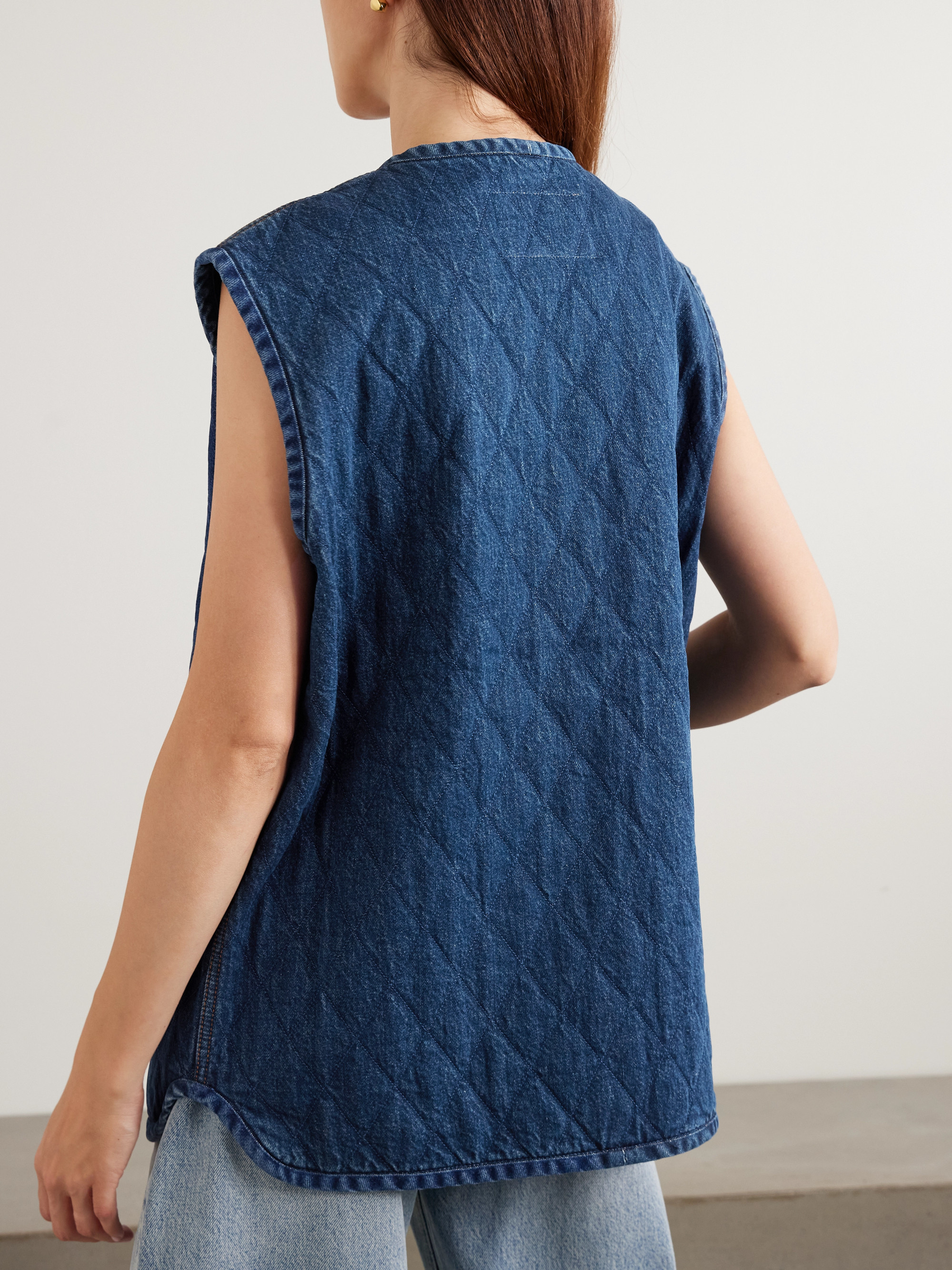 Blazé Milano Suffolk padded quilted denim vest
