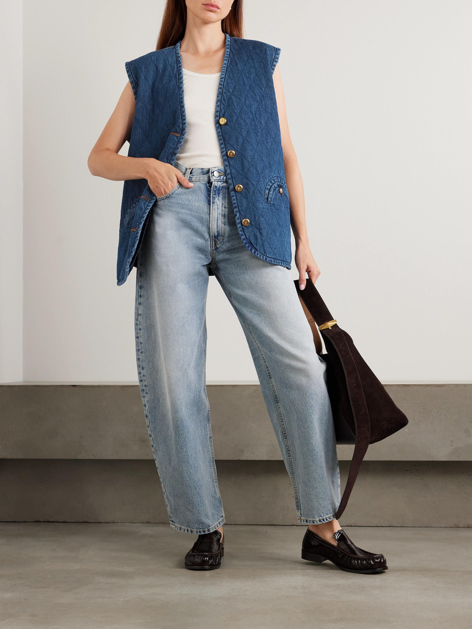 Blazé Milano Suffolk padded quilted denim vest
