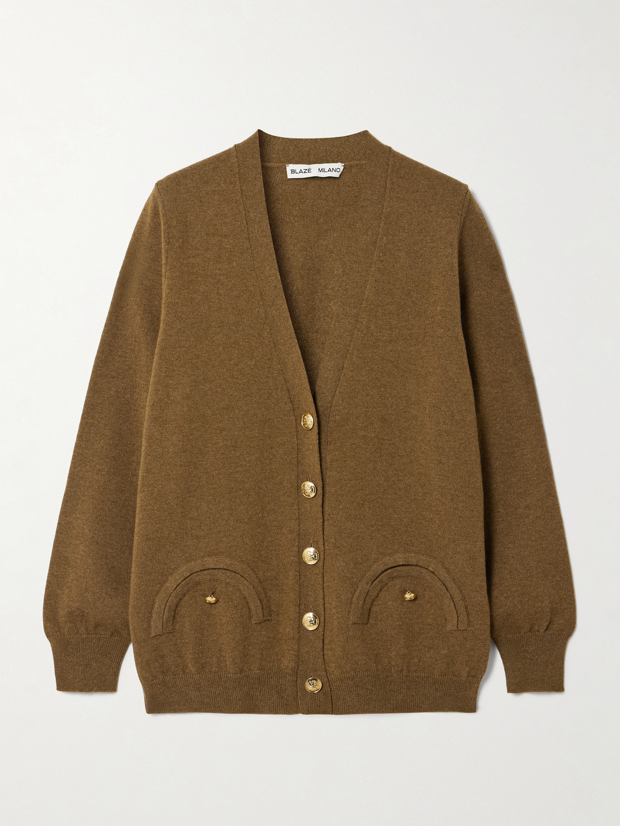 Blazé Milano Highland Wool And Cashmere-blend Cardigan In Brown