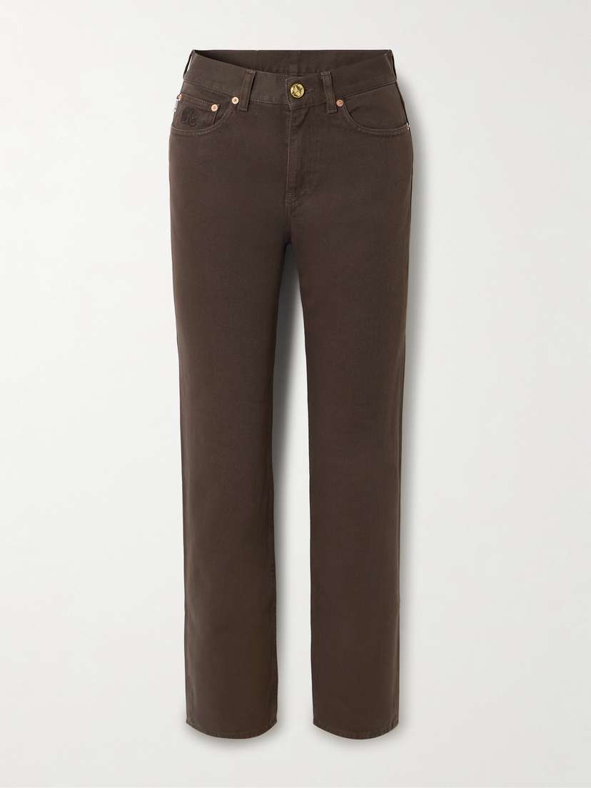 Blazé Milano Paso Embroidered High-rise Straight-leg Jeans