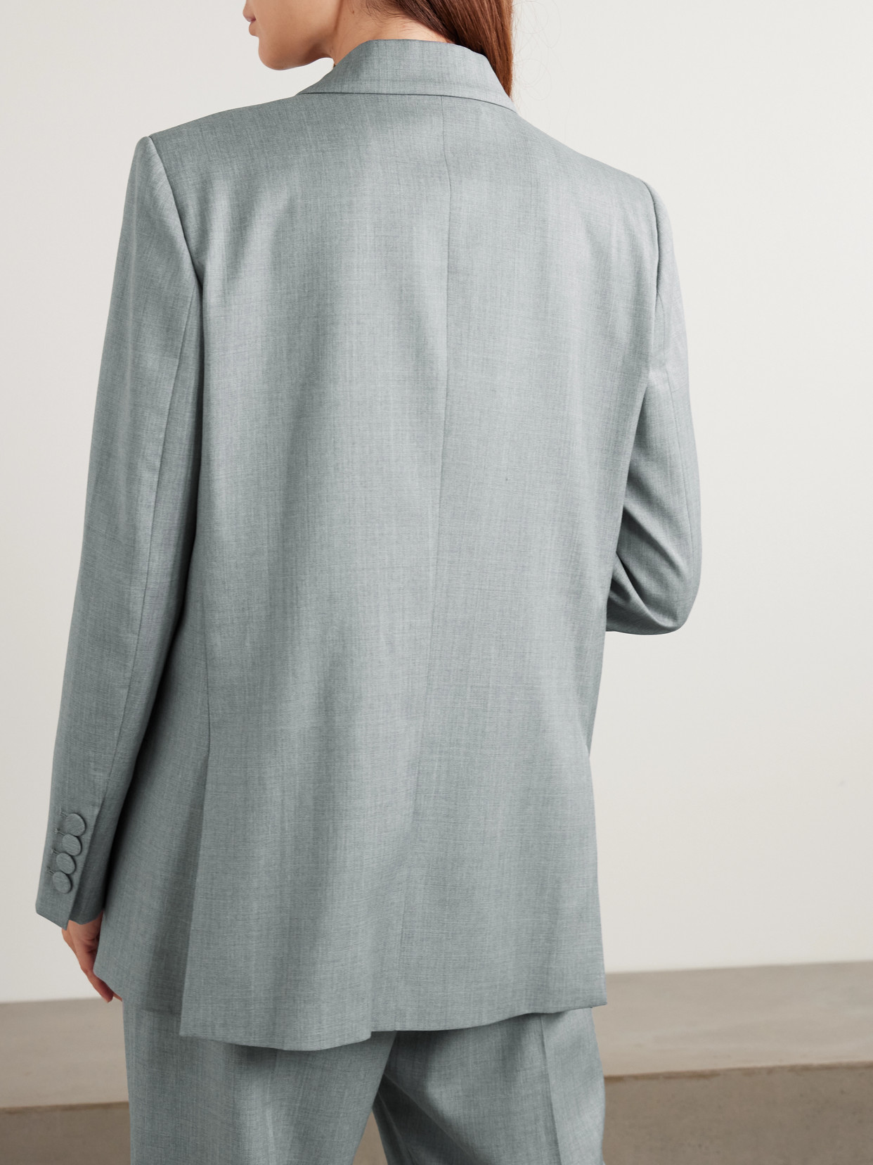 Blazé Milano Everynight Double-breasted Wool-twill Blazer In Gray