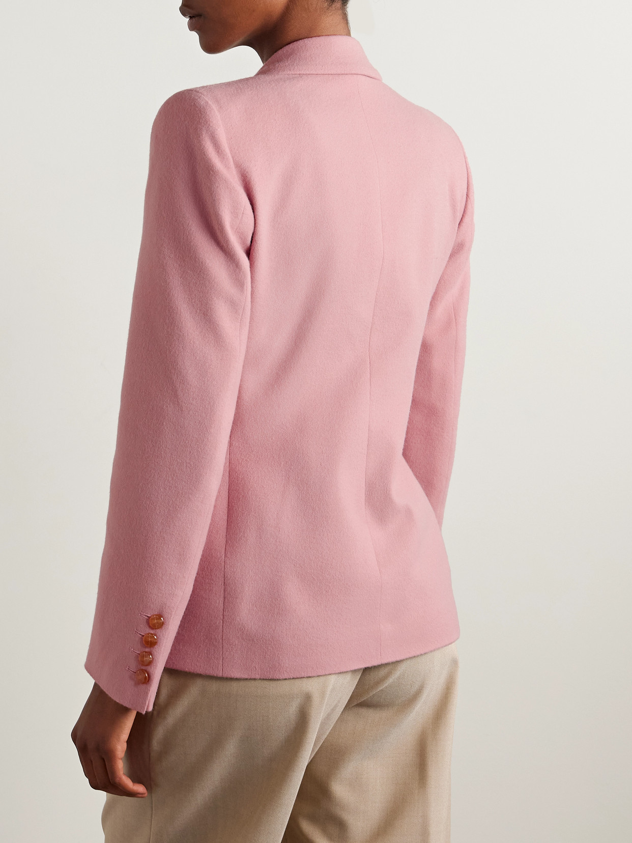 Blazé Milano Charmer Double-breasted Wool And Cashmere-blend Felt Blazer In Pink
