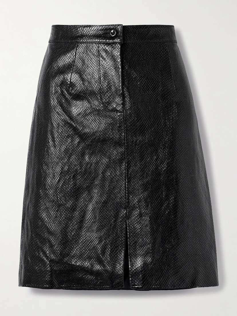 Blazé Milano Popeye Snake-effect Leather Skirt