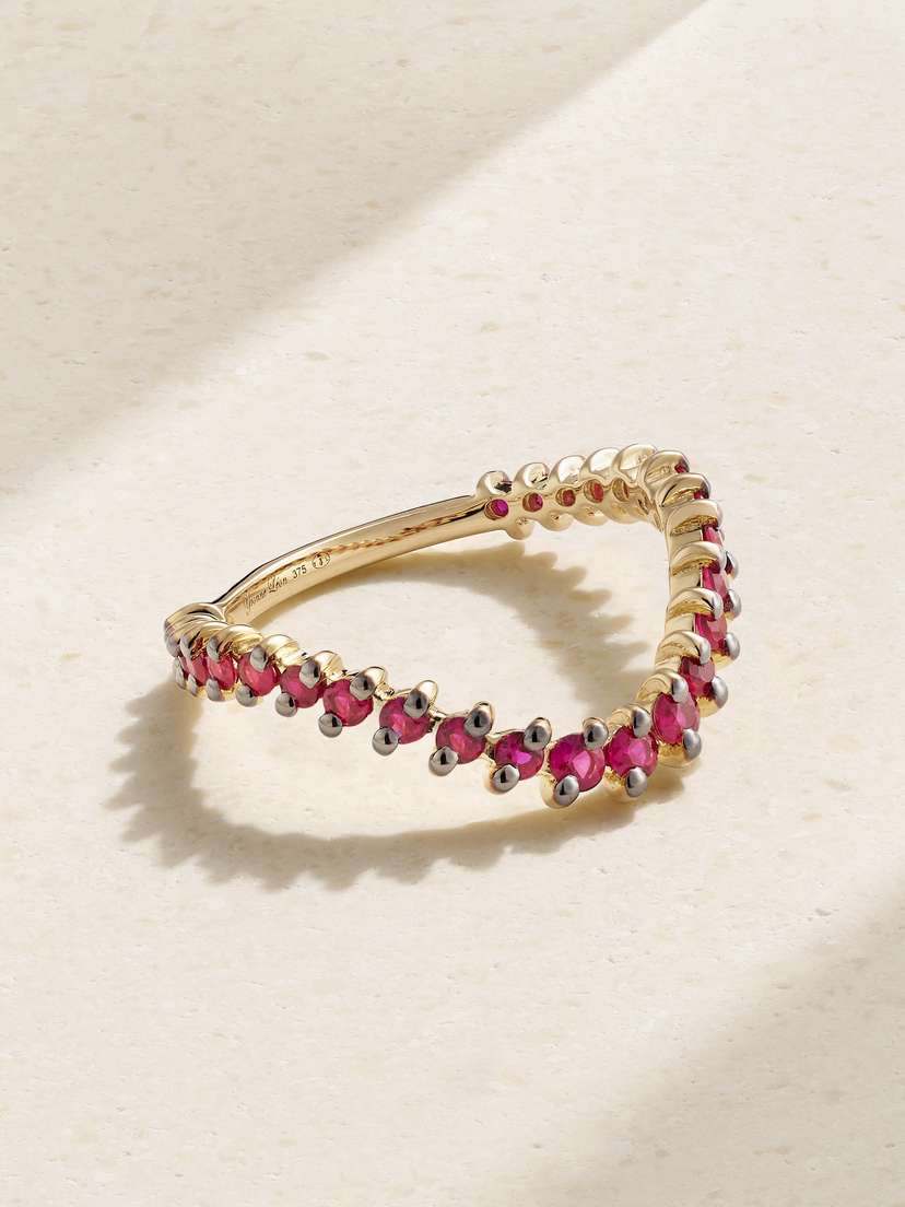 Yvonne Léon Alliance 9-karat Gold Ruby Ring