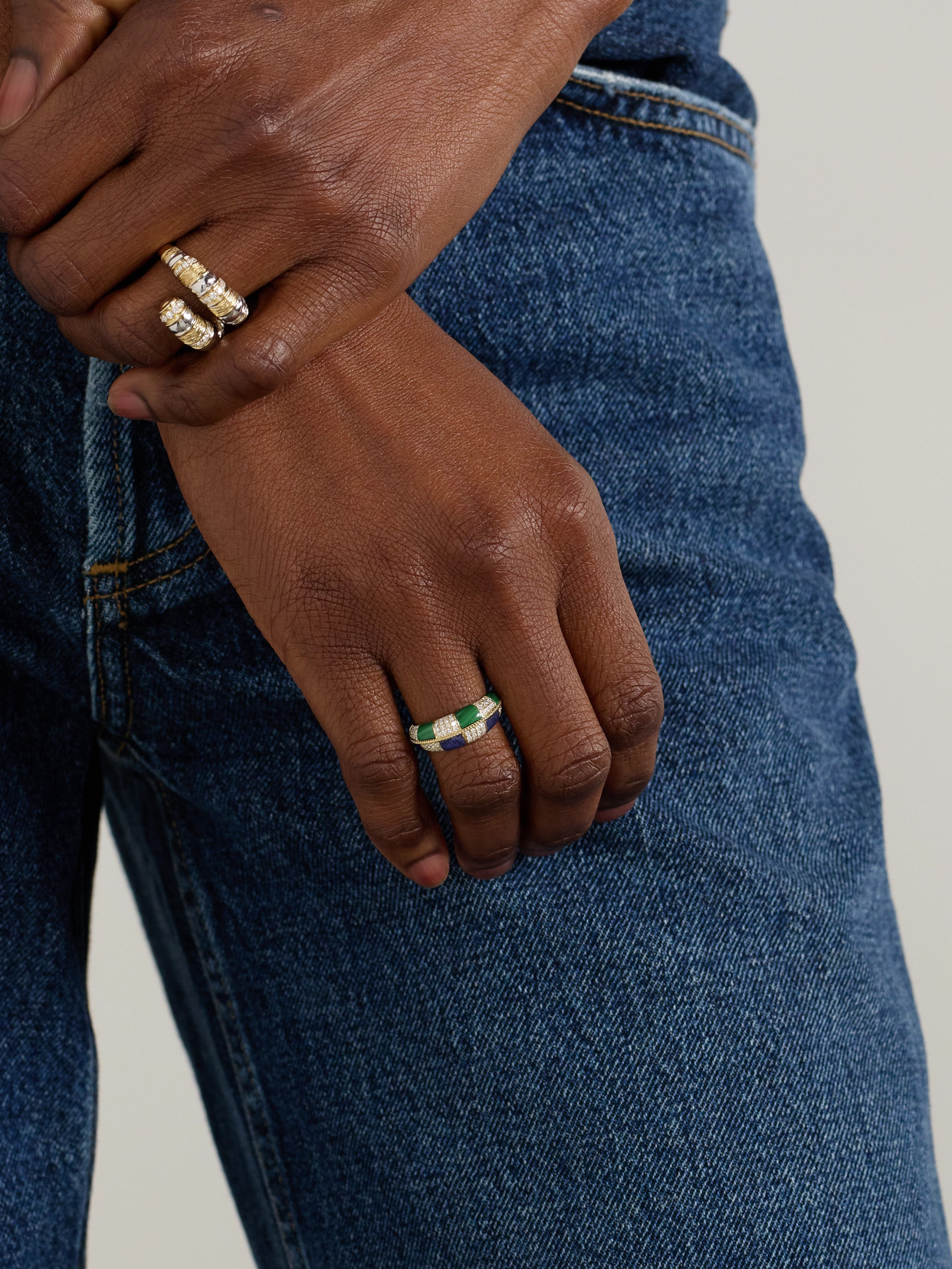 Yvonne Léon Alliance 9-karat Gold Multi-stone Ring