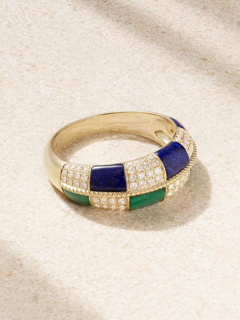 Yvonne Léon Alliance 9-karat Gold Multi-stone Ring