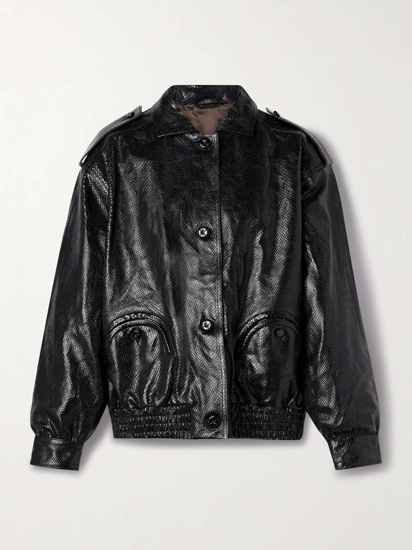 Blazé Milano Charlie Snake-effect Leather Jacket