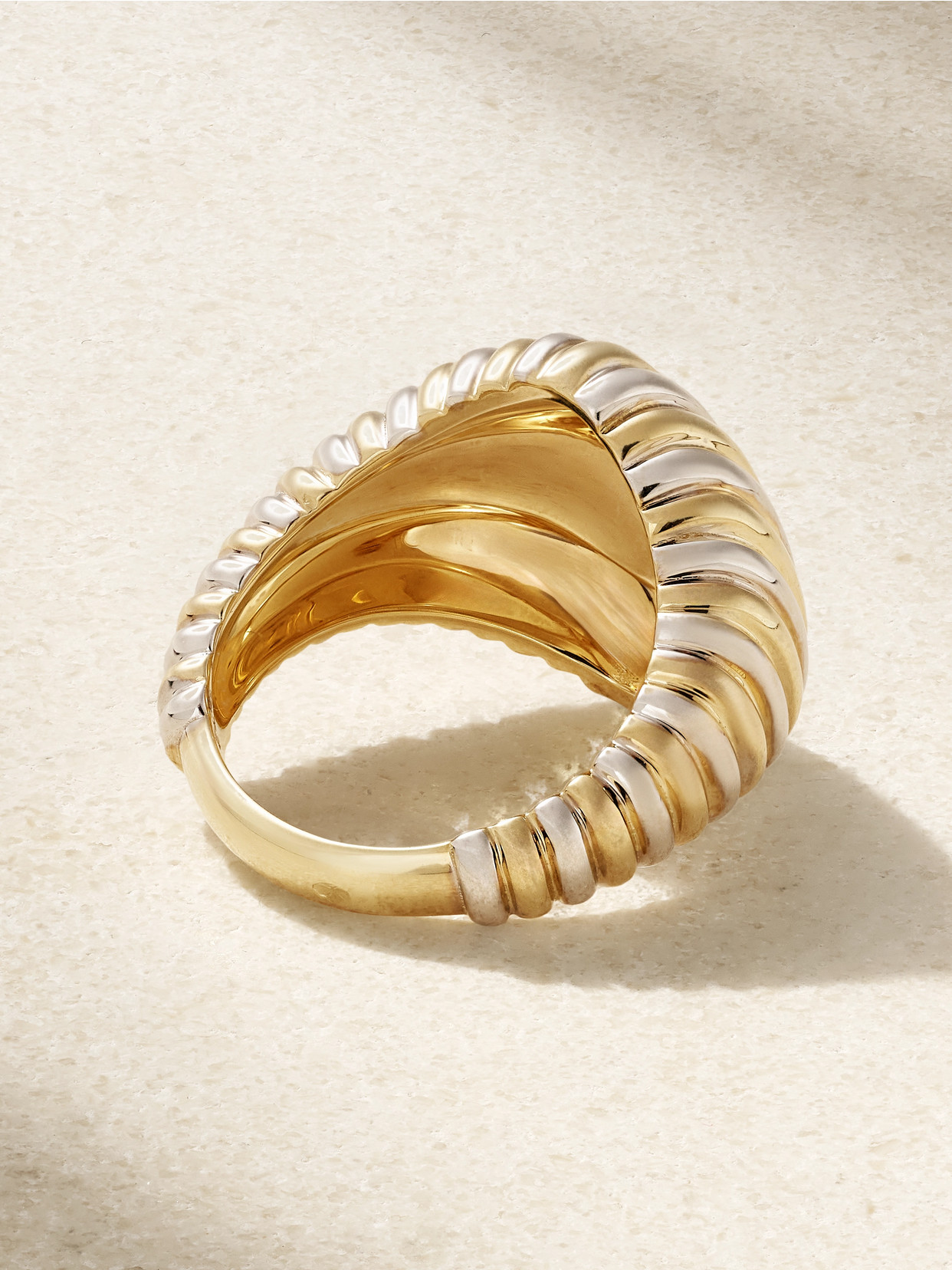 Yvonne Léon Chevalière Berlingot 9-karat Yellow And White Gold Diamond Signet Ring In Gold