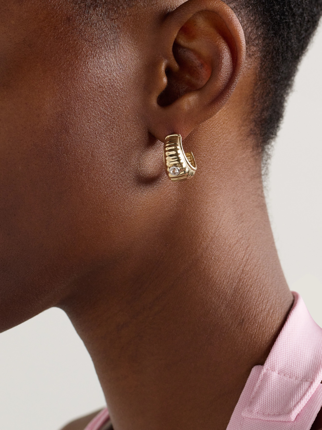 Yvonne Léon 9-karat Gold Topaz Hoop Earrings In Gold
