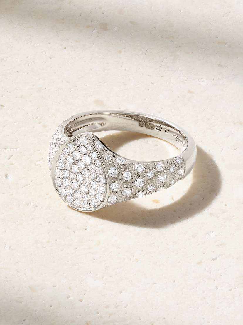 Yvonne Léon Mini Poire 9-karat White Gold Diamond Ring