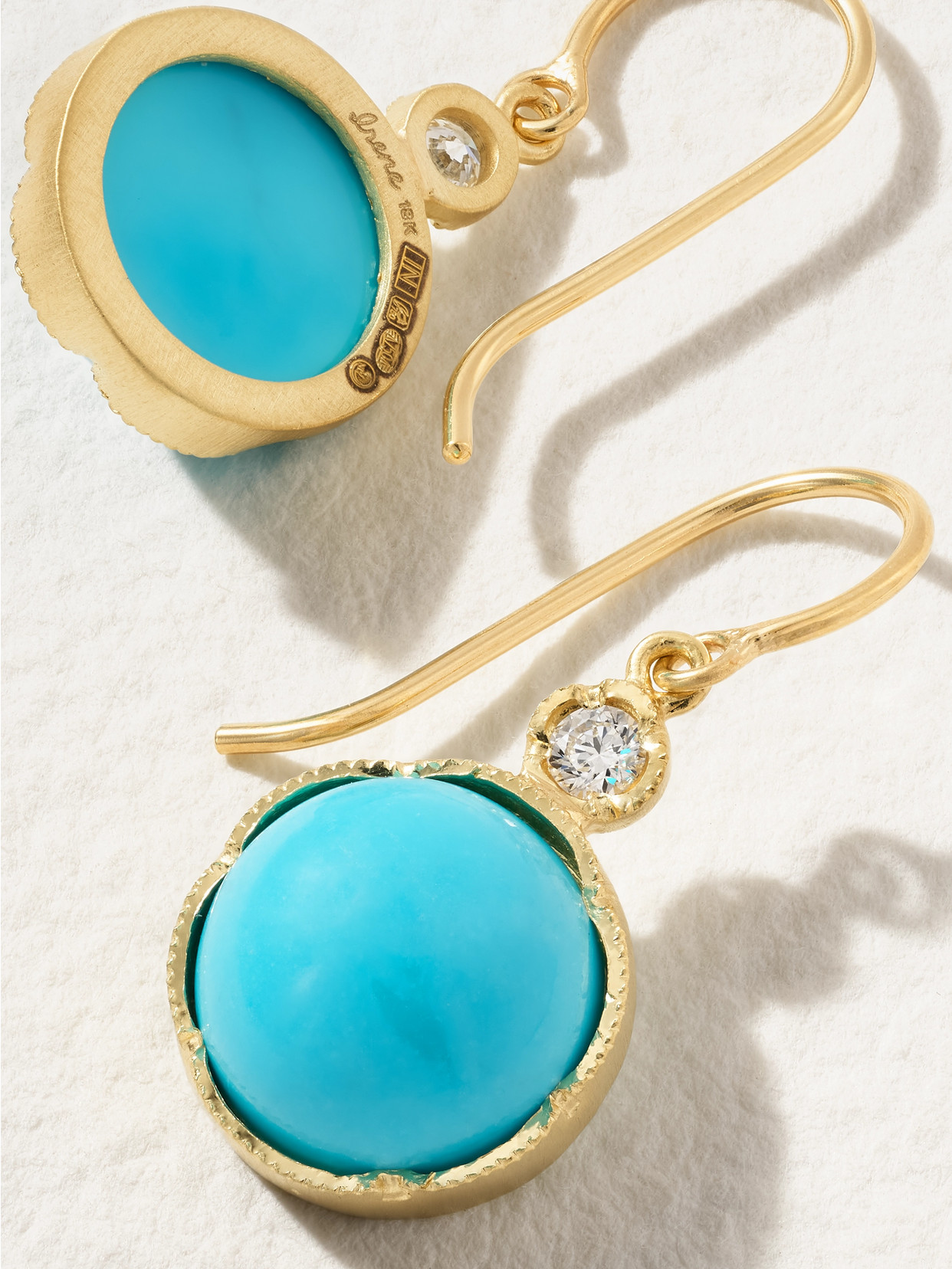 Irene Neuwirth Classic 18-karat Gold, Turquoise And Diamond Earrings