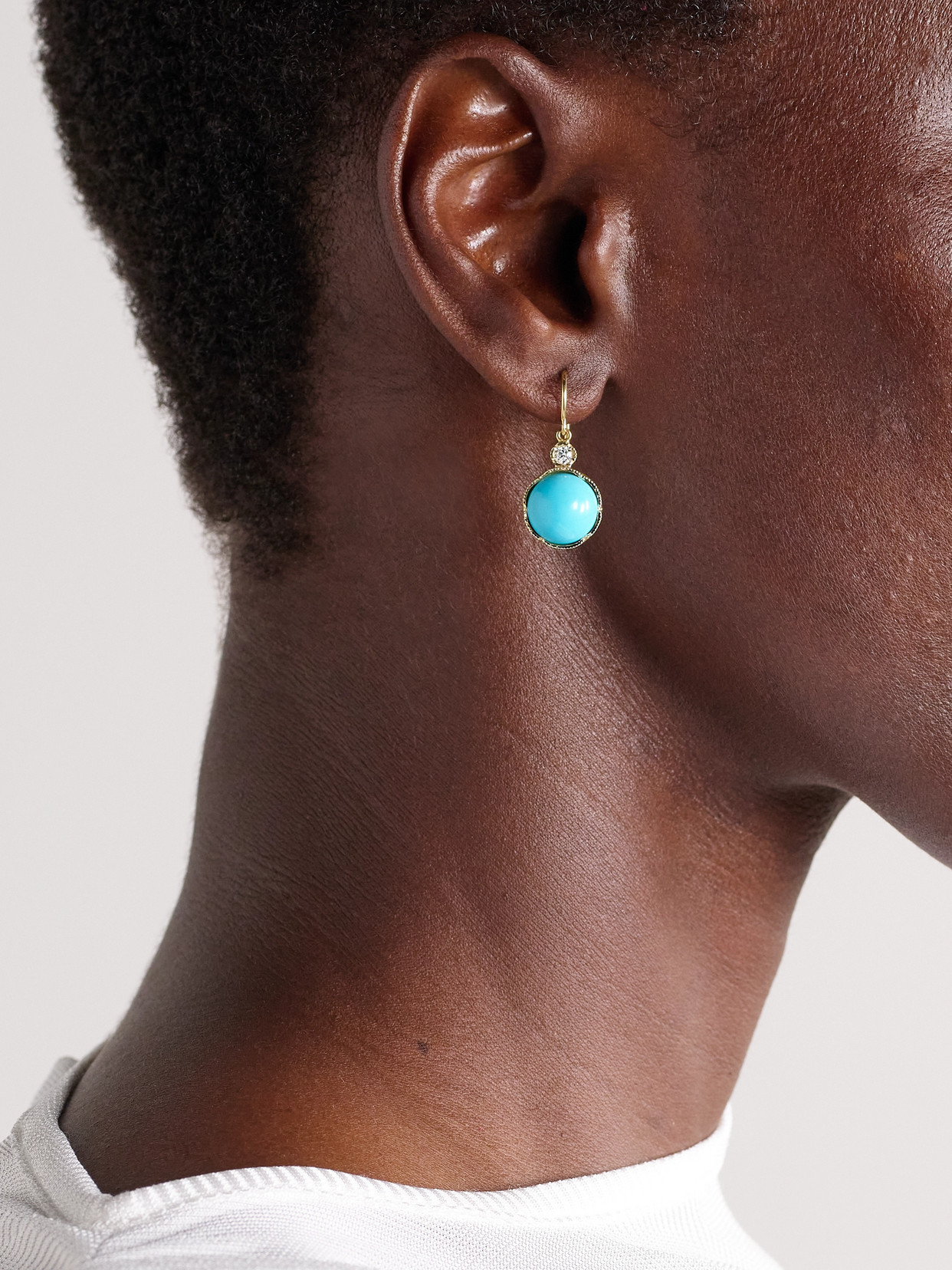 Irene Neuwirth Classic 18-karat Gold, Turquoise And Diamond Earrings