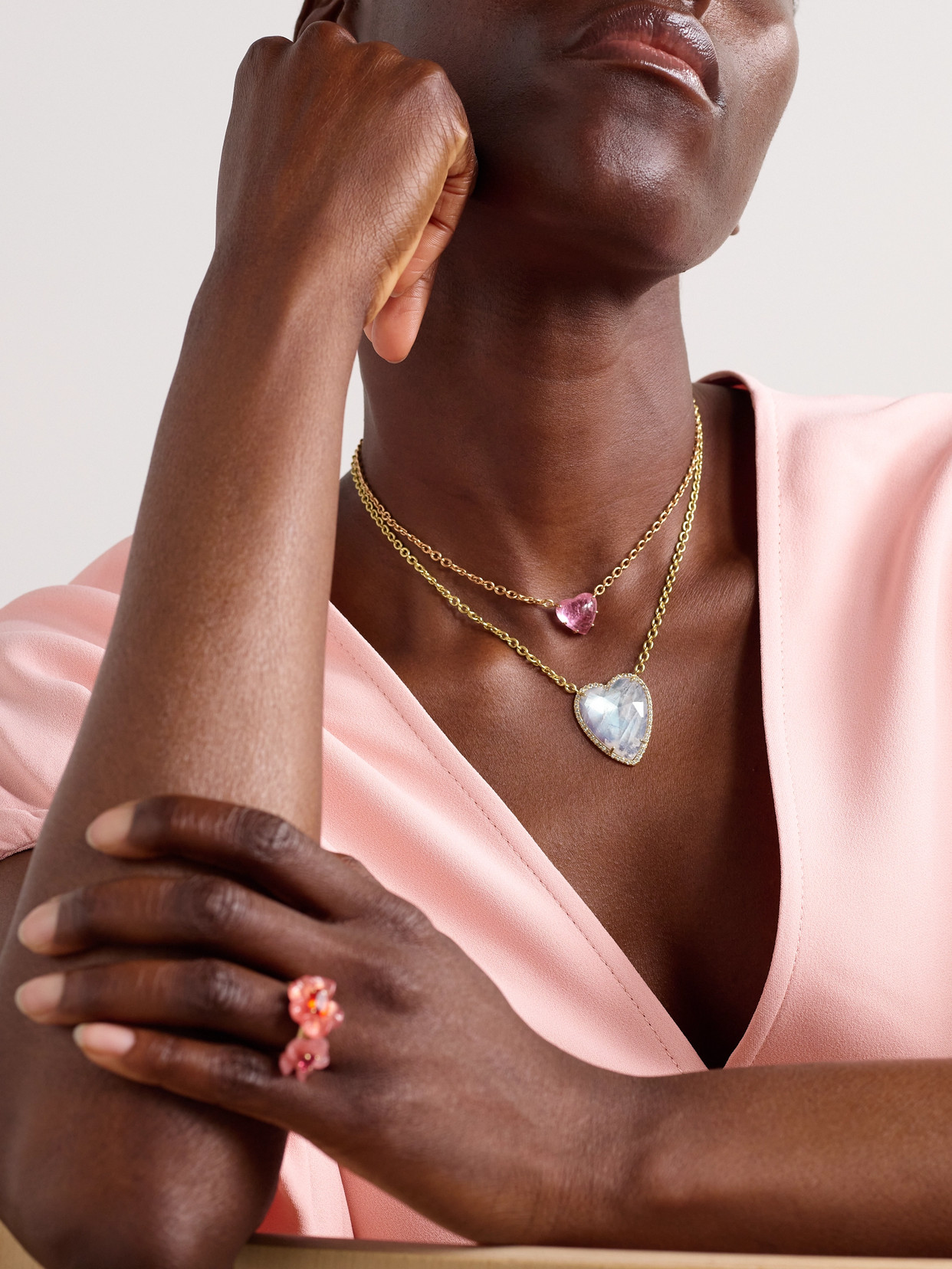 Irene Neuwirth Love 18-karat Rose Gold Tourmaline Necklace