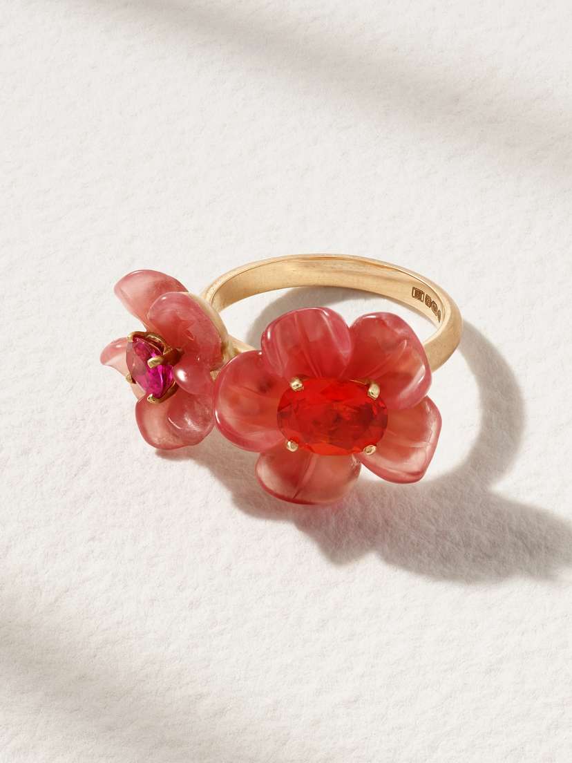 Irene Neuwirth Tropical Flower Duet 18-karat Rose Gold Multi-stone Ring