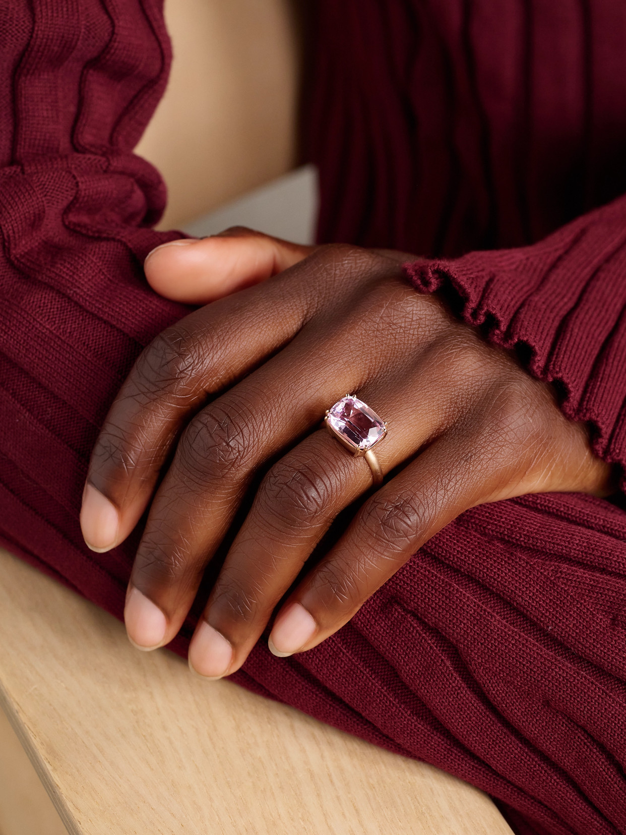 Irene Neuwirth Gemmy Gem 18-karat Rose Gold Kunzite Ring