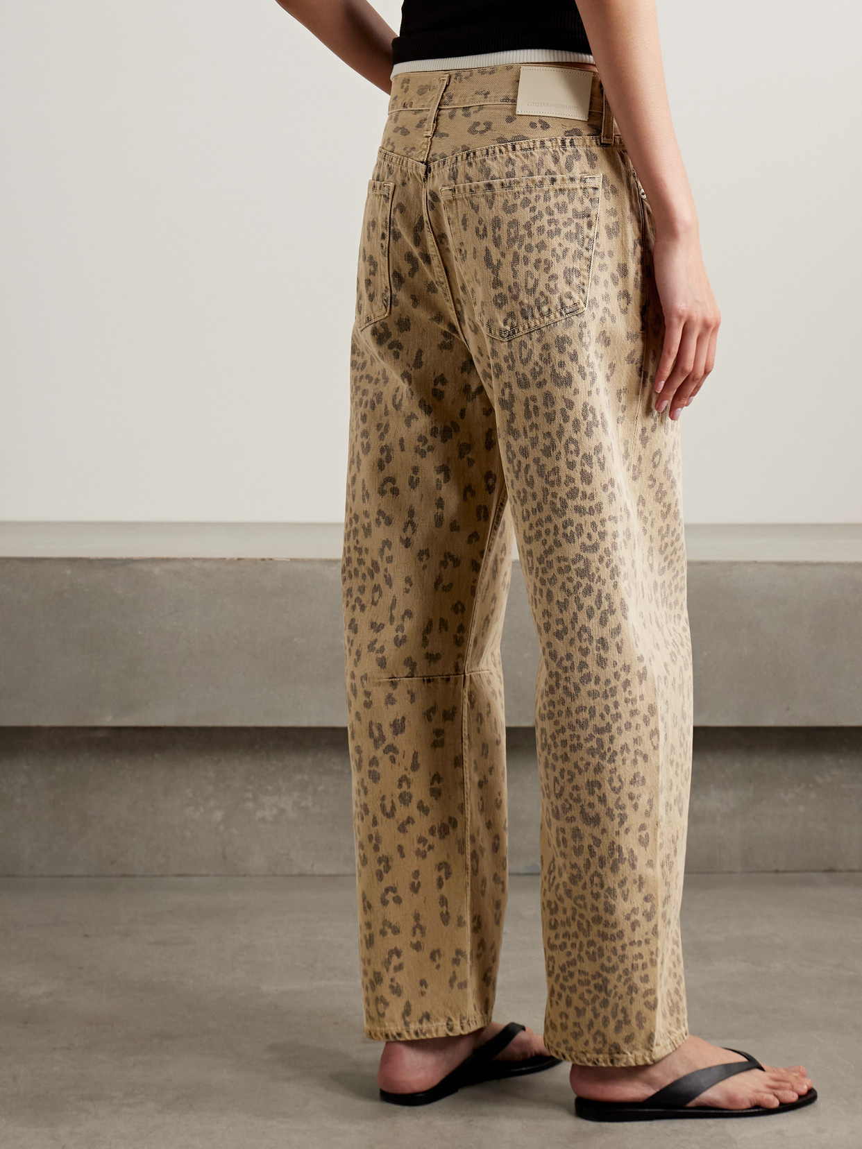 Citizen Of Humanity Miro Leopard-print Barrel-leg Jeans