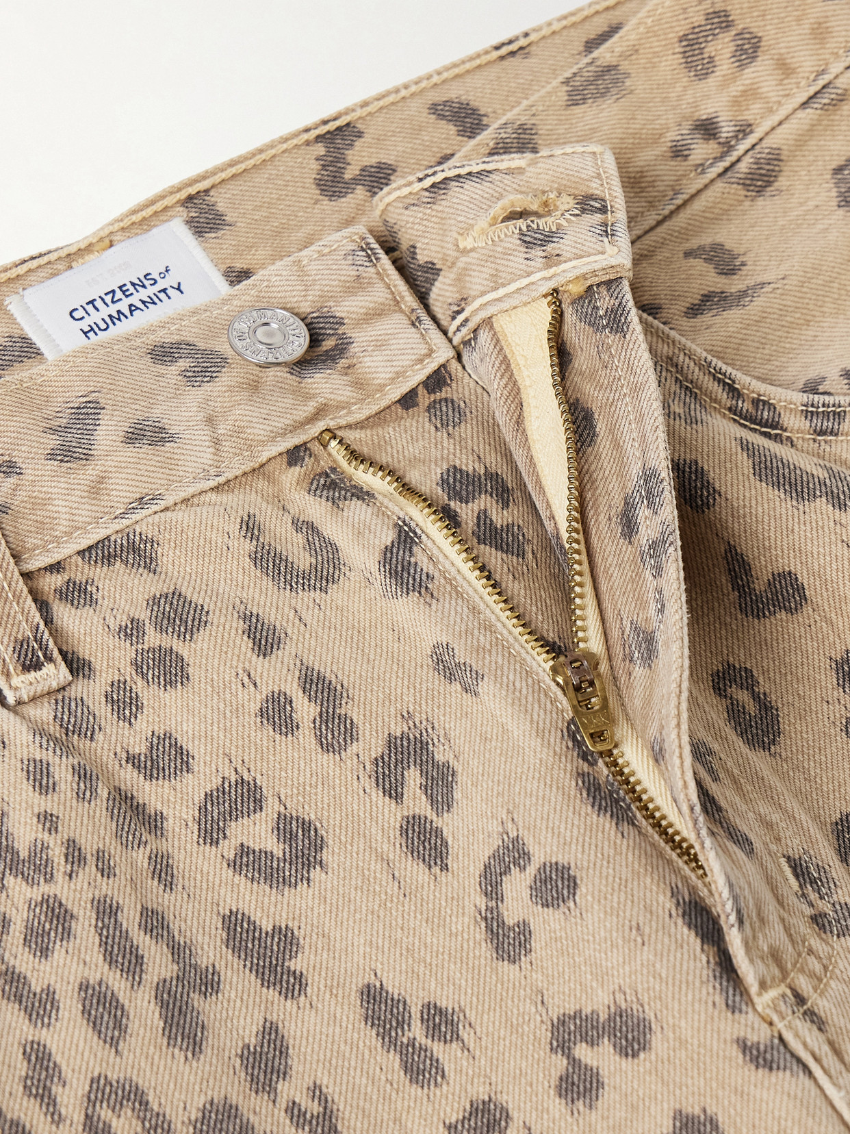 Citizen Of Humanity Miro Leopard-print Barrel-leg Jeans