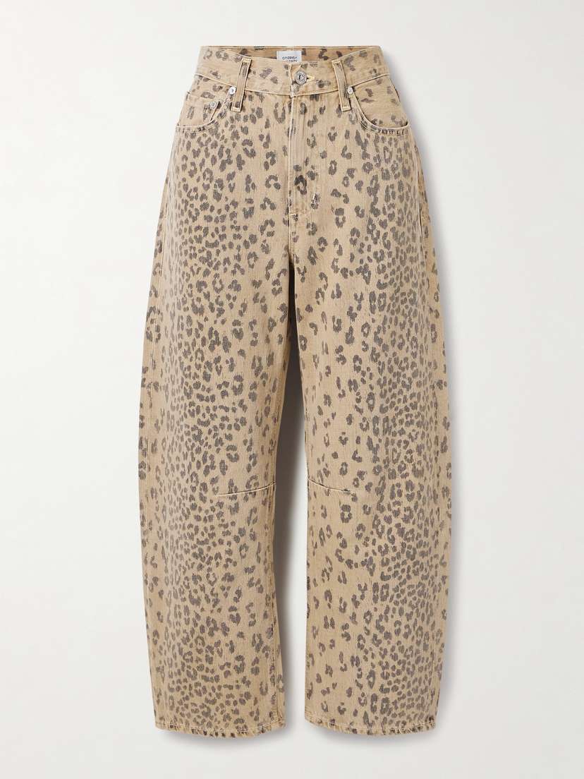 Citizens of Humanity Miro Leopard-print Barrel-leg Jeans