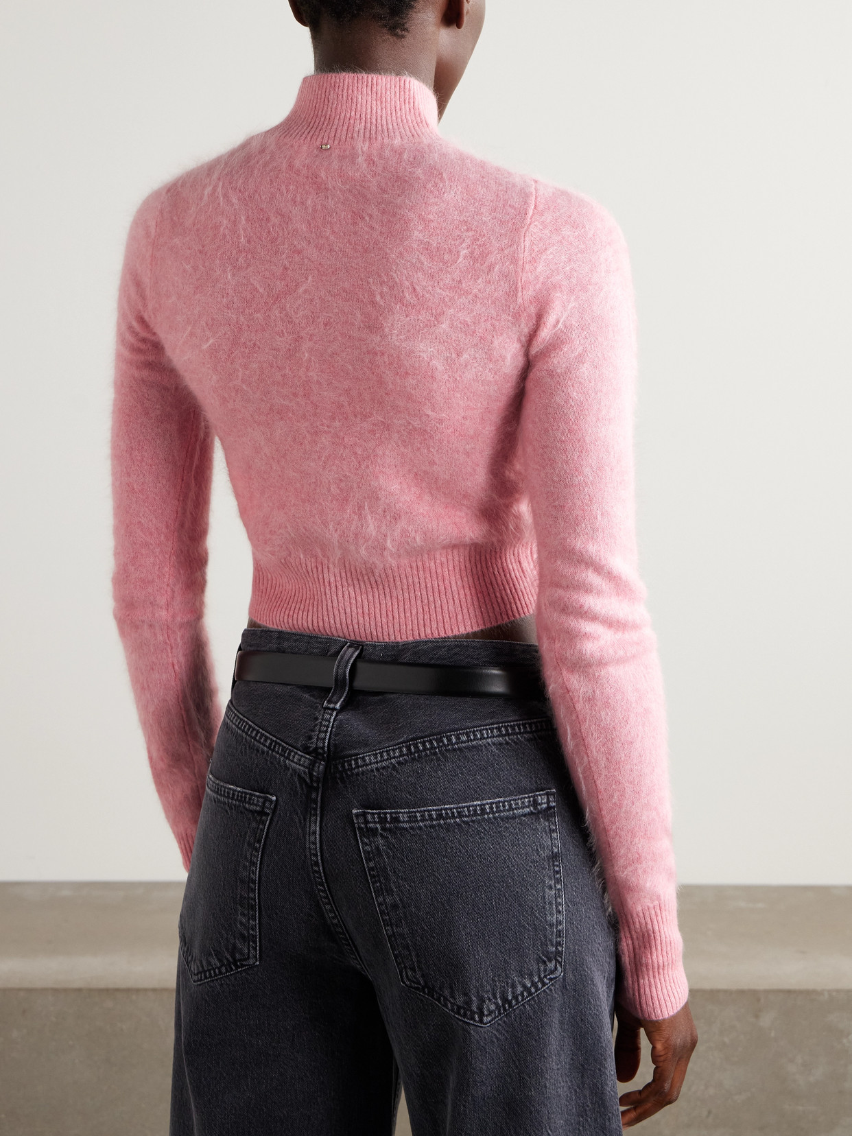 Gubbio Cropped Brushed Cashmere Turtleneck Sweater