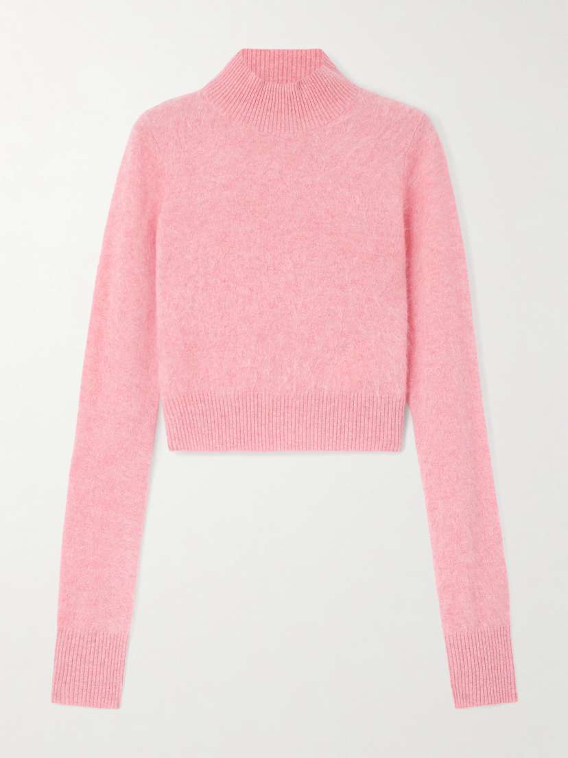 Sportmax Gubbio Cropped Brushed Cashmere Turtleneck Sweater