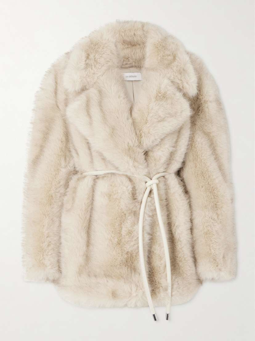 Sportmax Rosaria Belted Plush Jacket