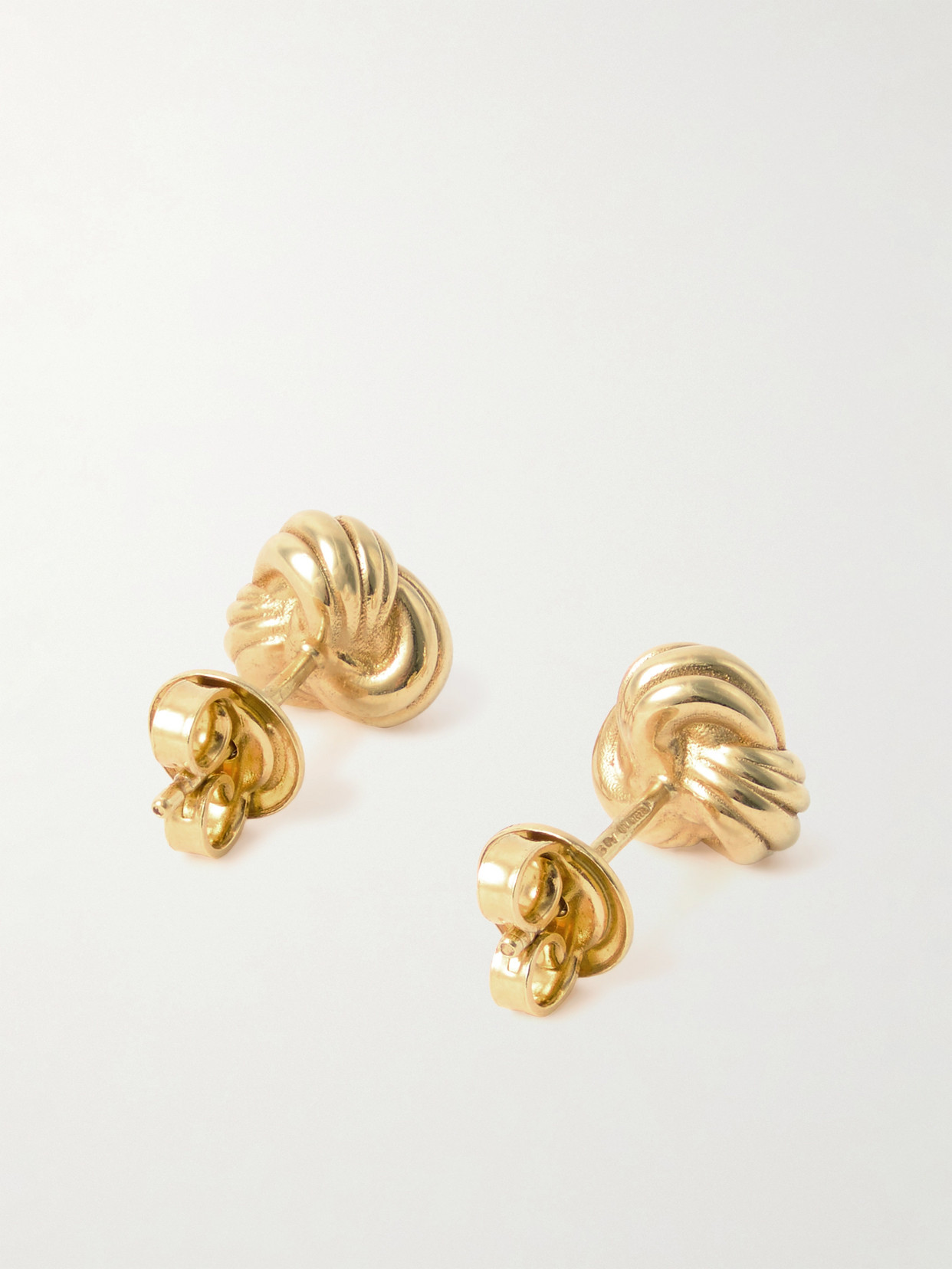 Bottega Veneta Womens Knot 18ct Yellow Gold-plated Sterling-silver Stud Earrings