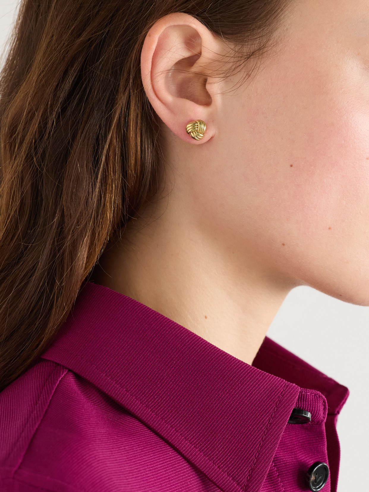 Bottega Veneta Womens Knot 18ct Yellow Gold-plated Sterling-silver Stud Earrings
