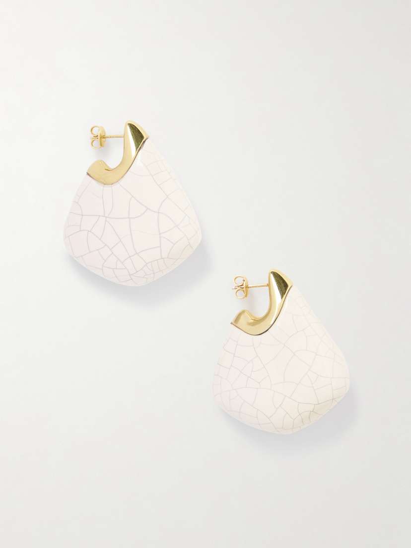 Bottega Veneta Gold-plated Ceramic Earrings
