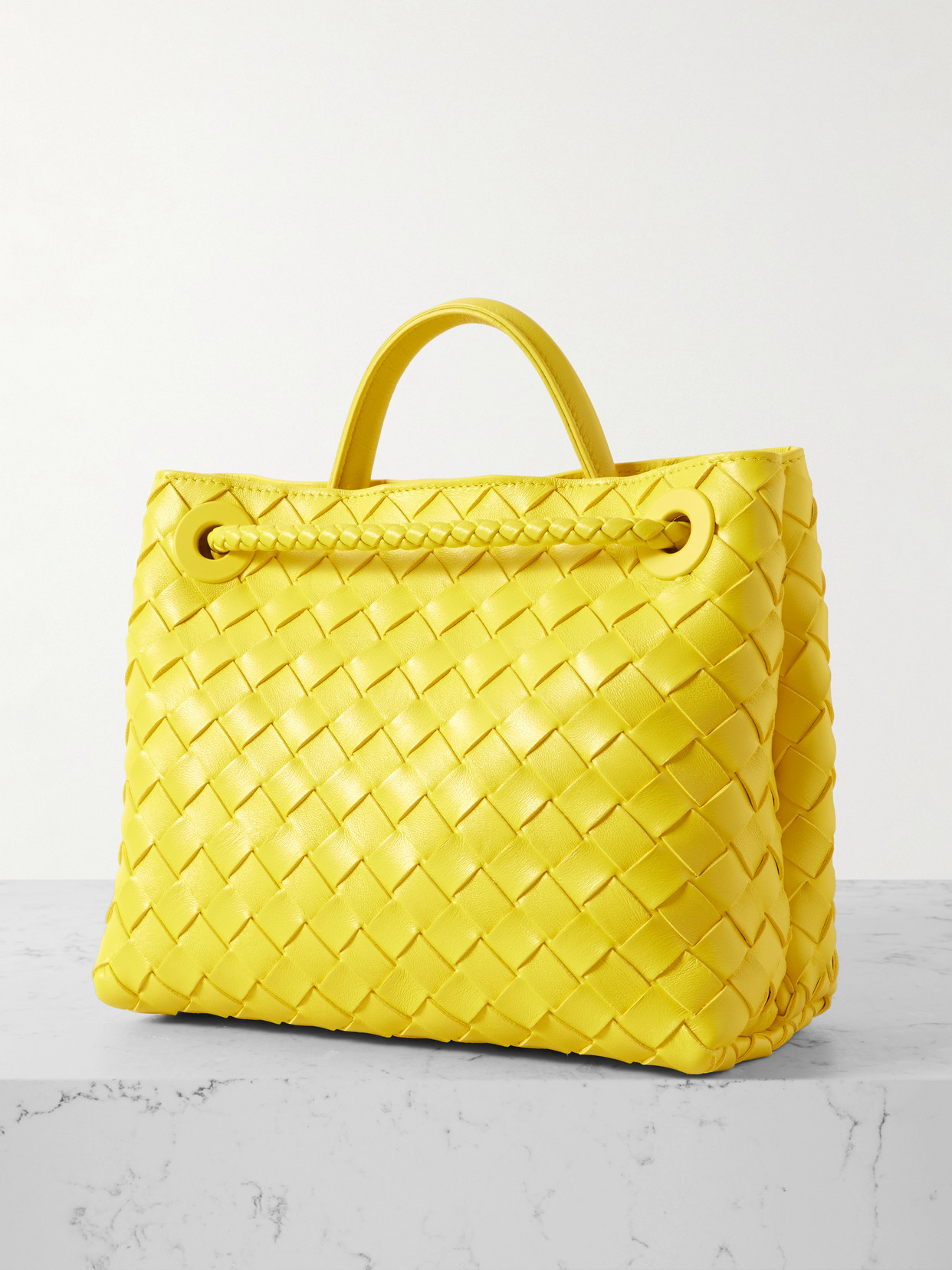 Bottega Veneta Womens Sulfur-muse B-sulfur Andiamo Small Leather Top-handle Bag In Yellow