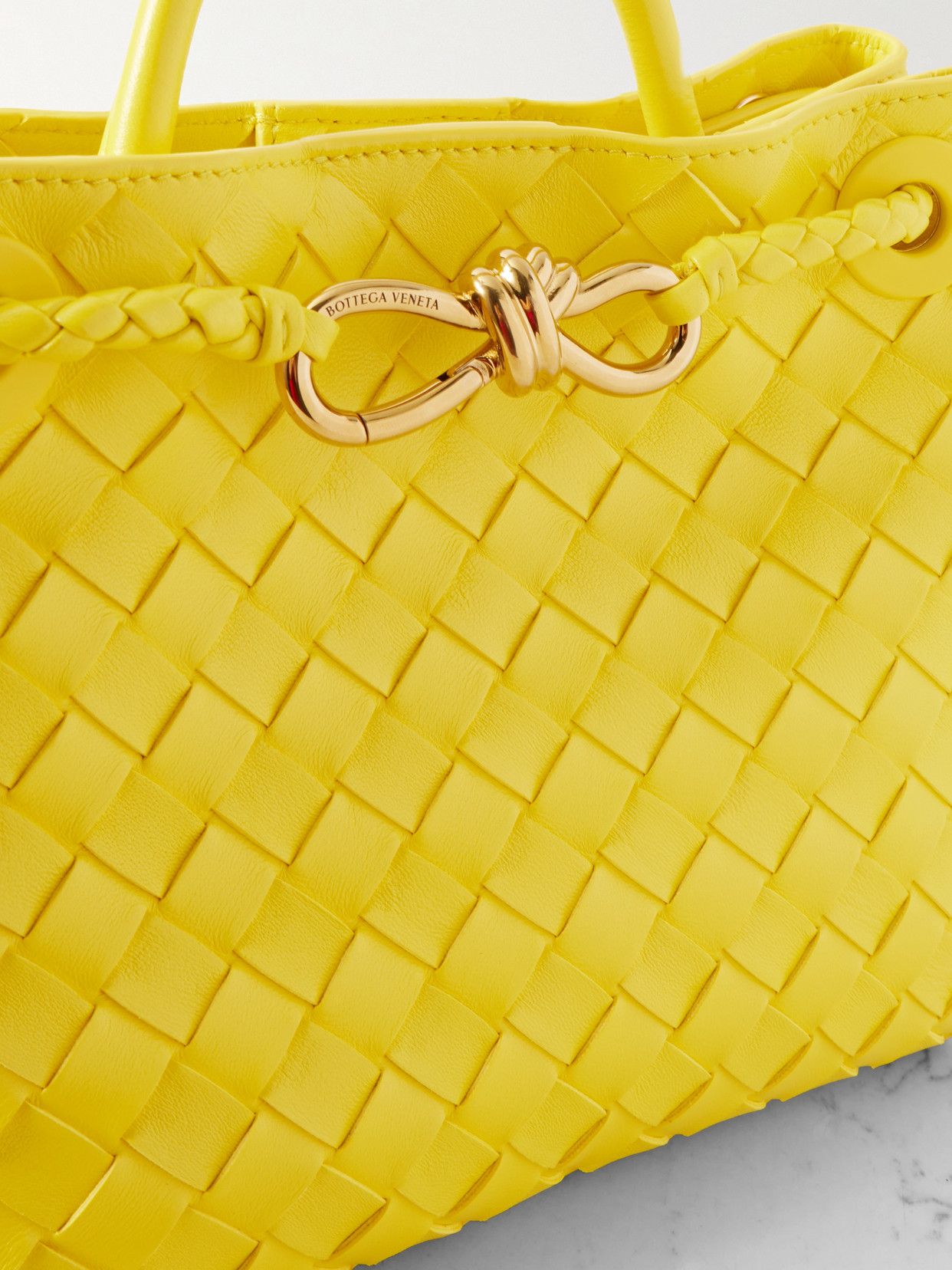 Bottega Veneta Womens Sulfur-muse B-sulfur Andiamo Small Leather Top-handle Bag In Yellow