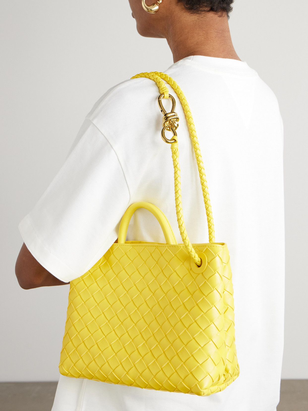 Bottega Veneta Womens Sulfur-muse B-sulfur Andiamo Small Leather Top-handle Bag In Yellow