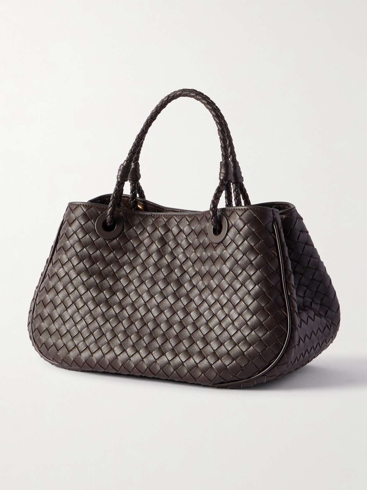 Basket Medium Intrecciato Leather Tote