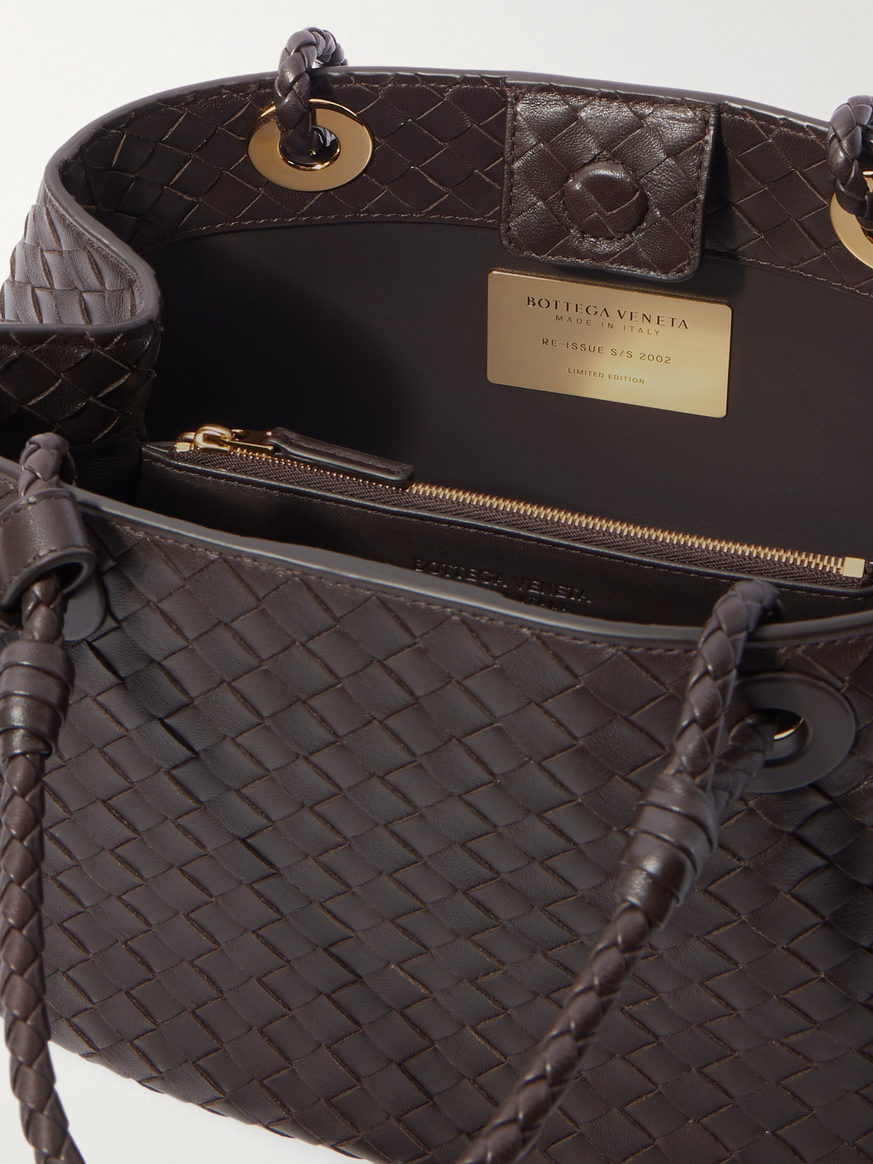 Basket Medium Intrecciato Leather Tote