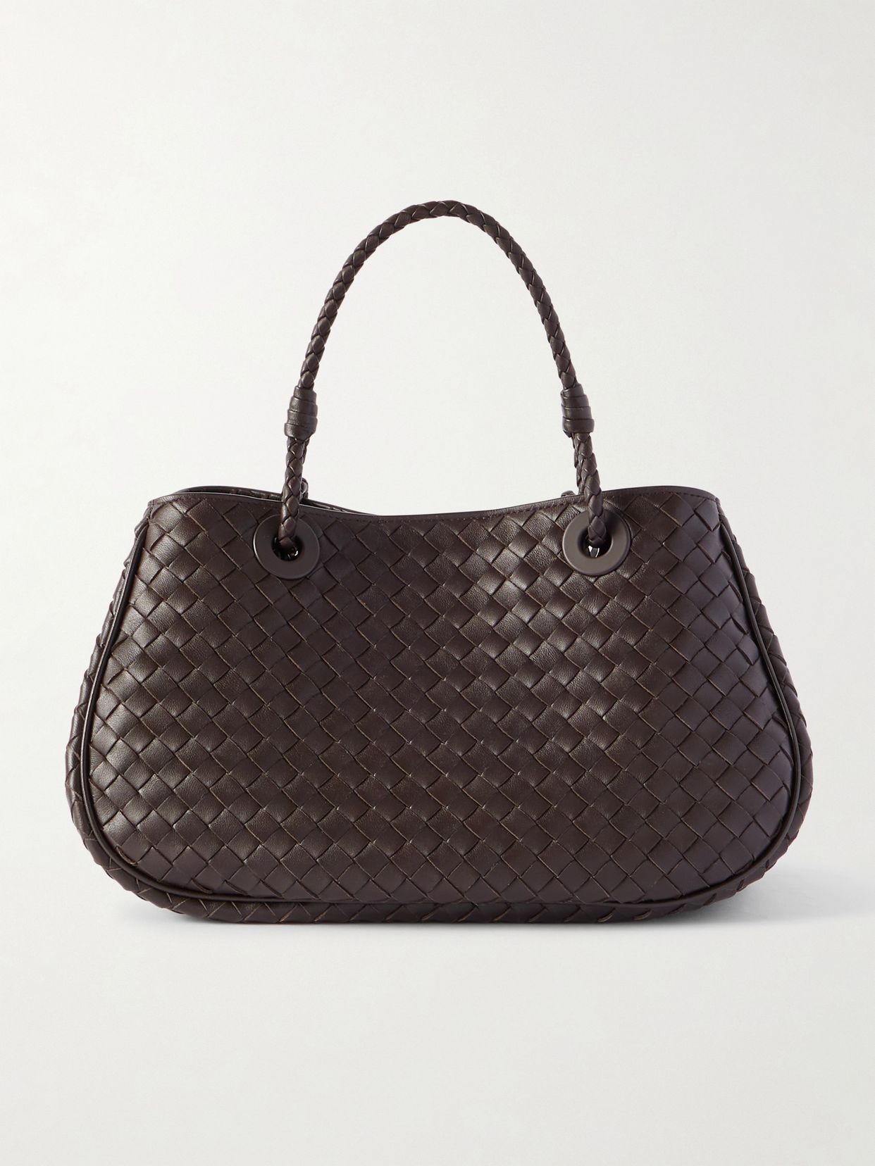 Basket medium Intrecciato leather tote