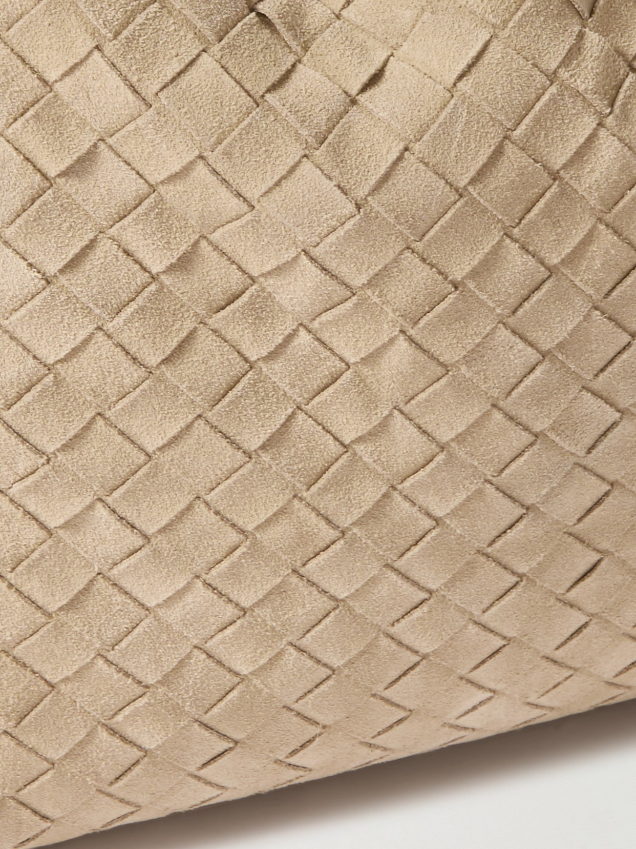 BOTTEGA VENETA LARGE HOP INTRECCIATO SUEDE SHOULDER BAG