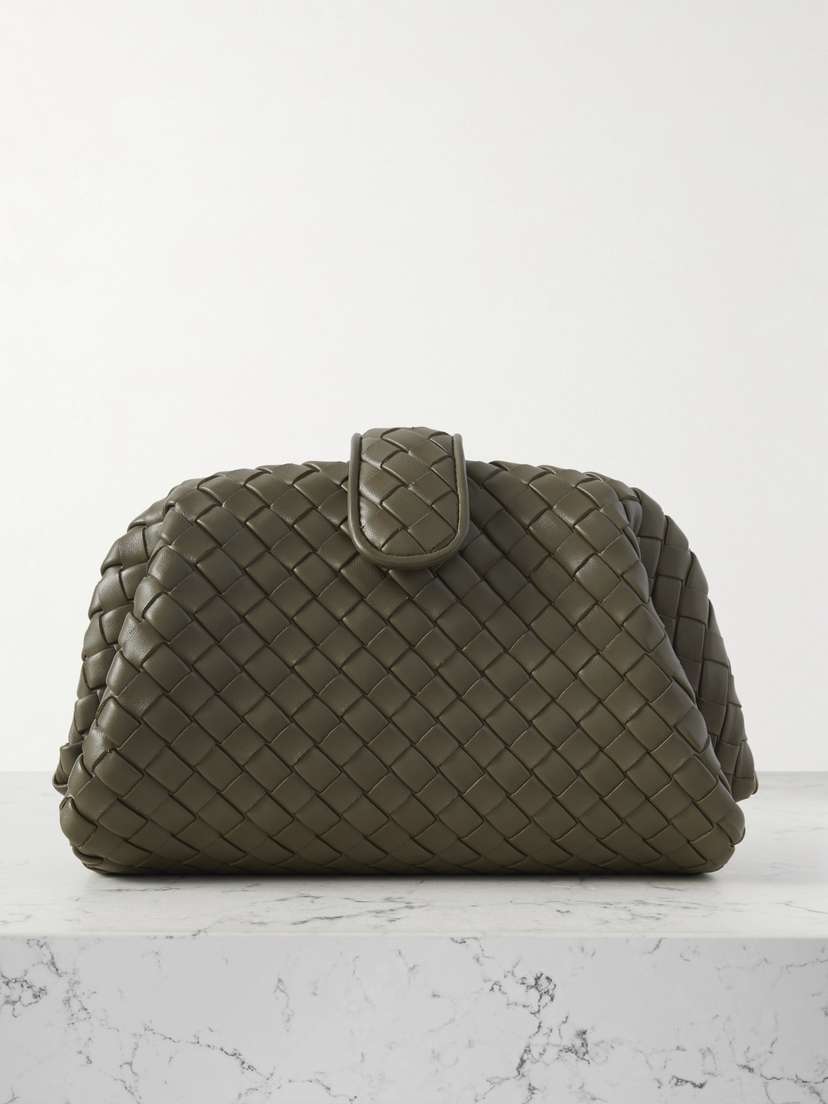 Bottega Veneta Lauren 1980 Small Intrecciato Leather Clutch