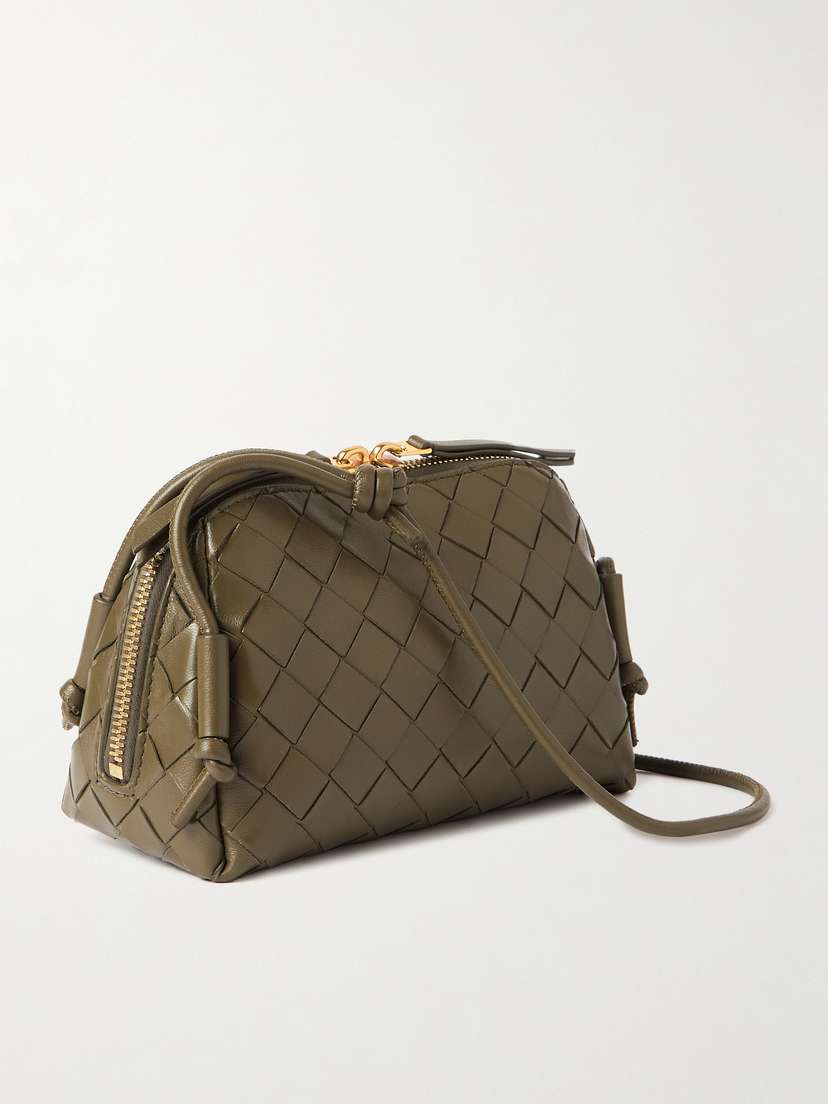 Bottega Veneta Concert Pouch Intrecciato Leather Shoulder Bag