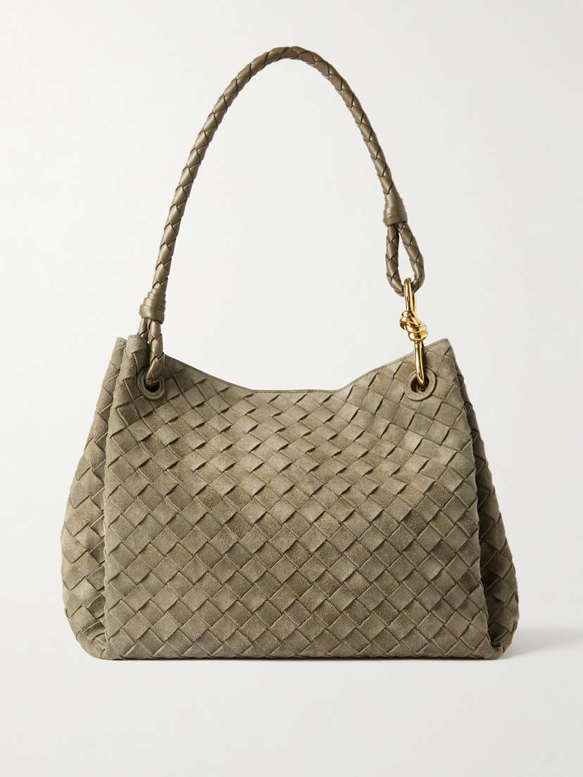 Bottega Veneta Parachute Medium Intrecciato Suede And Leather Tote