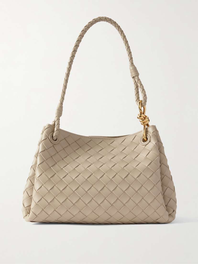 Bottega Veneta Parachute Medium Intrecciato Leather Shoulder Bag