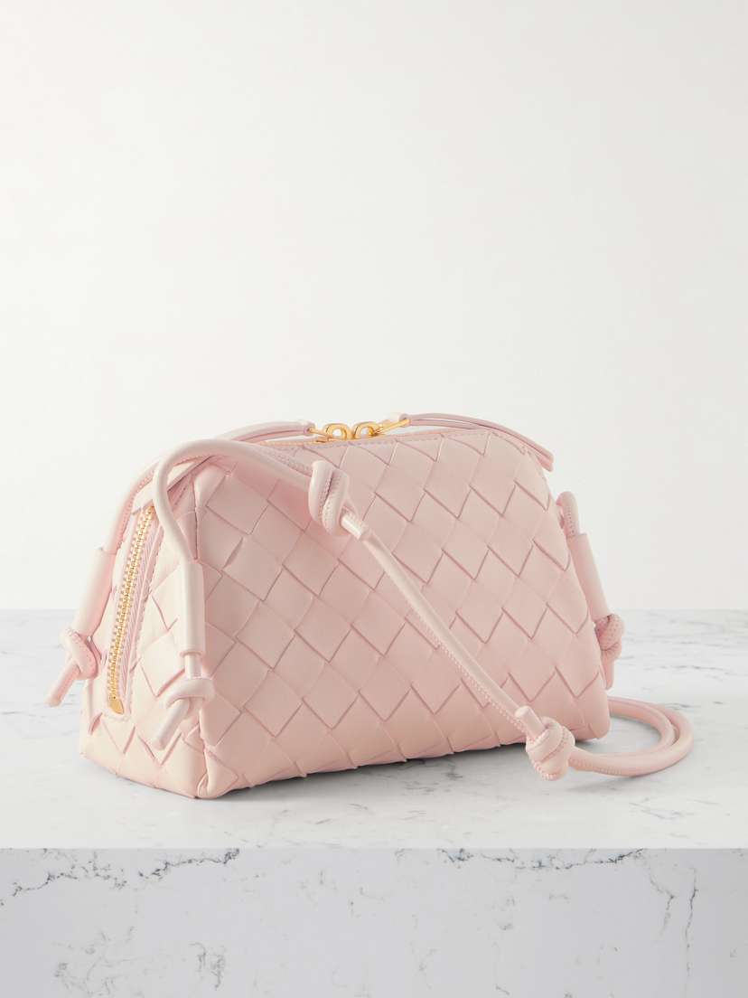 Bottega Veneta Concert Pouch Intrecciato Leather Shoulder Bag