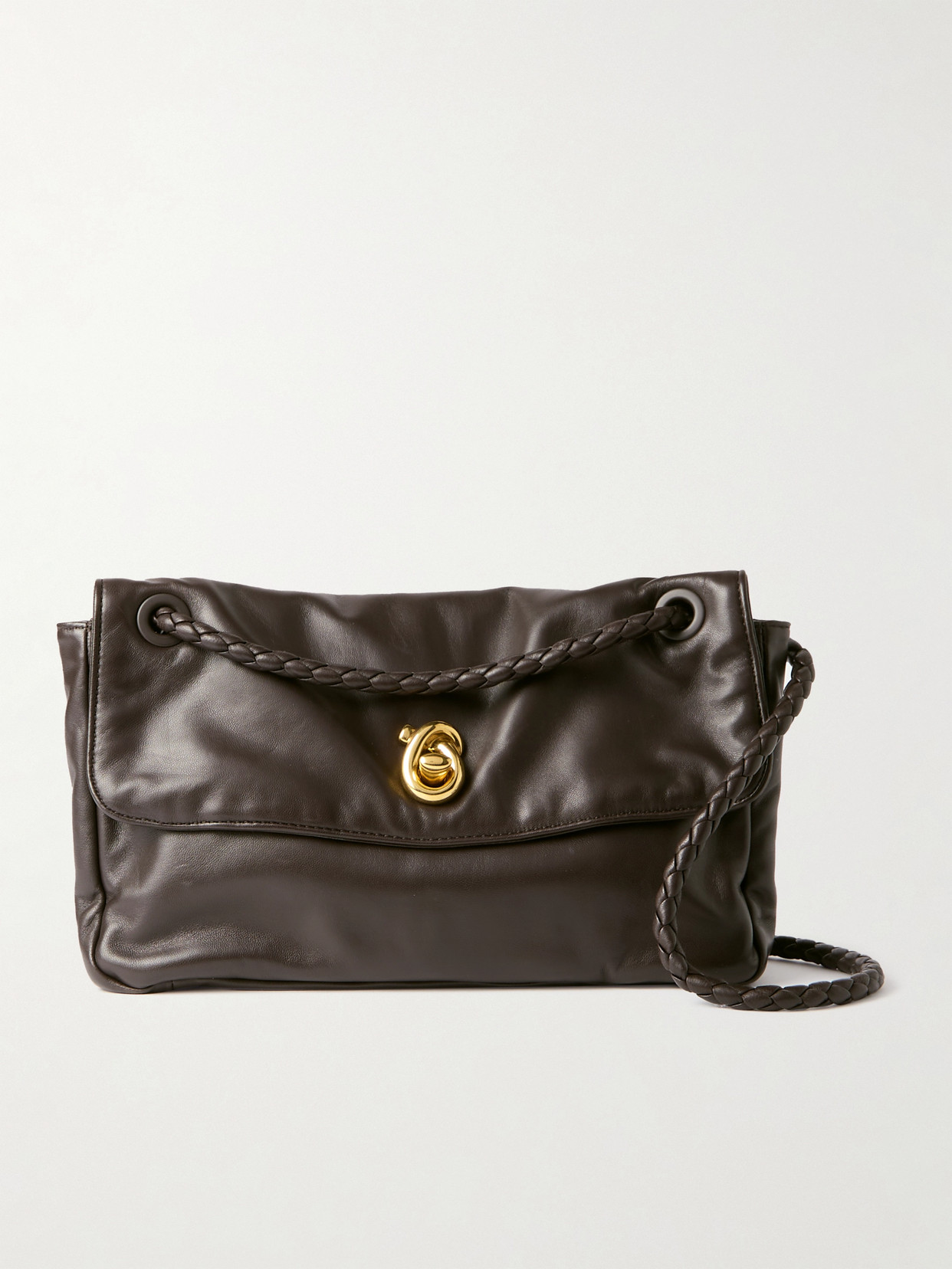 Bottega Veneta Embellished Intrecciato-trimmed Leather Shoulder Bag