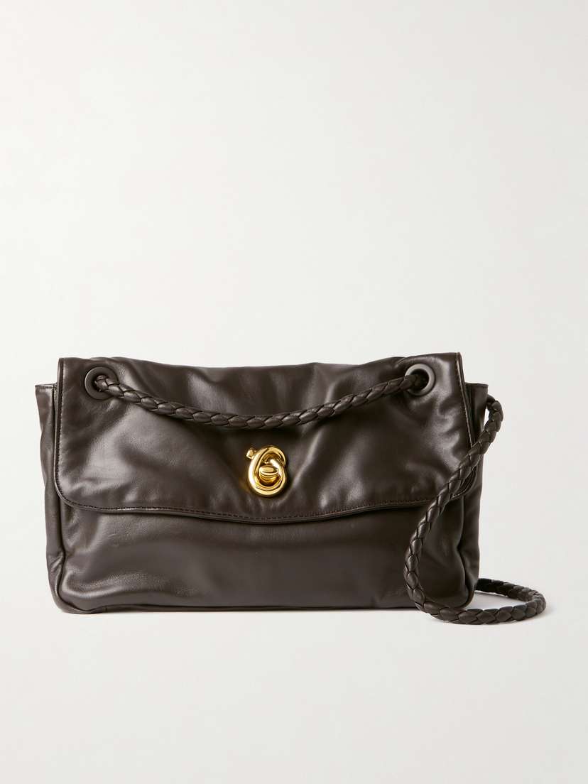 Bottega Veneta Madison Embellished Intrecciato-trimmed Leather Shoulder Bag