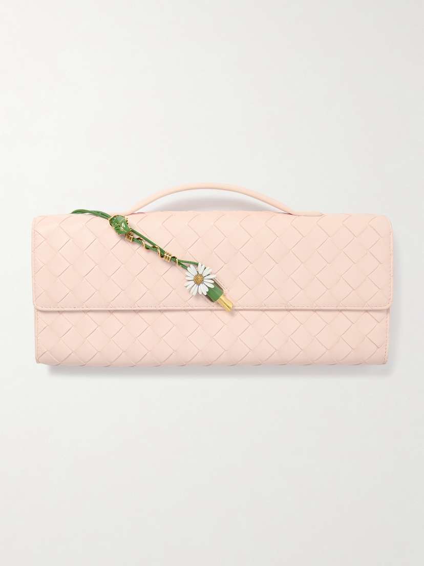 Bottega Veneta Andiamo Long Embellished Intrecciato Leather Clutch